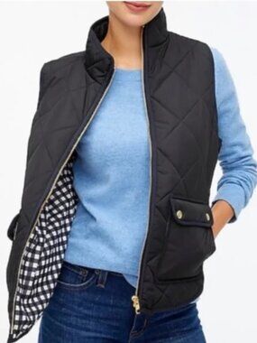 J. Crew Excursion Quilted Vest (Black) XS